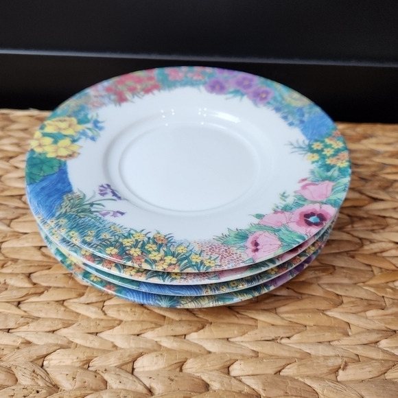 Nikko, Secret Garden Davir Tea Saucers, Set of 4 Fine China - Picture 8 of 10